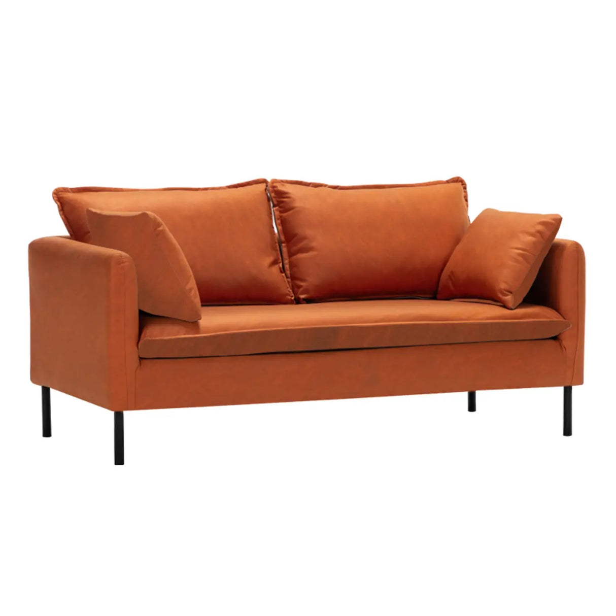 Water Resistant Tech Cloth Square Arm Black Leg Sofa Image - 13