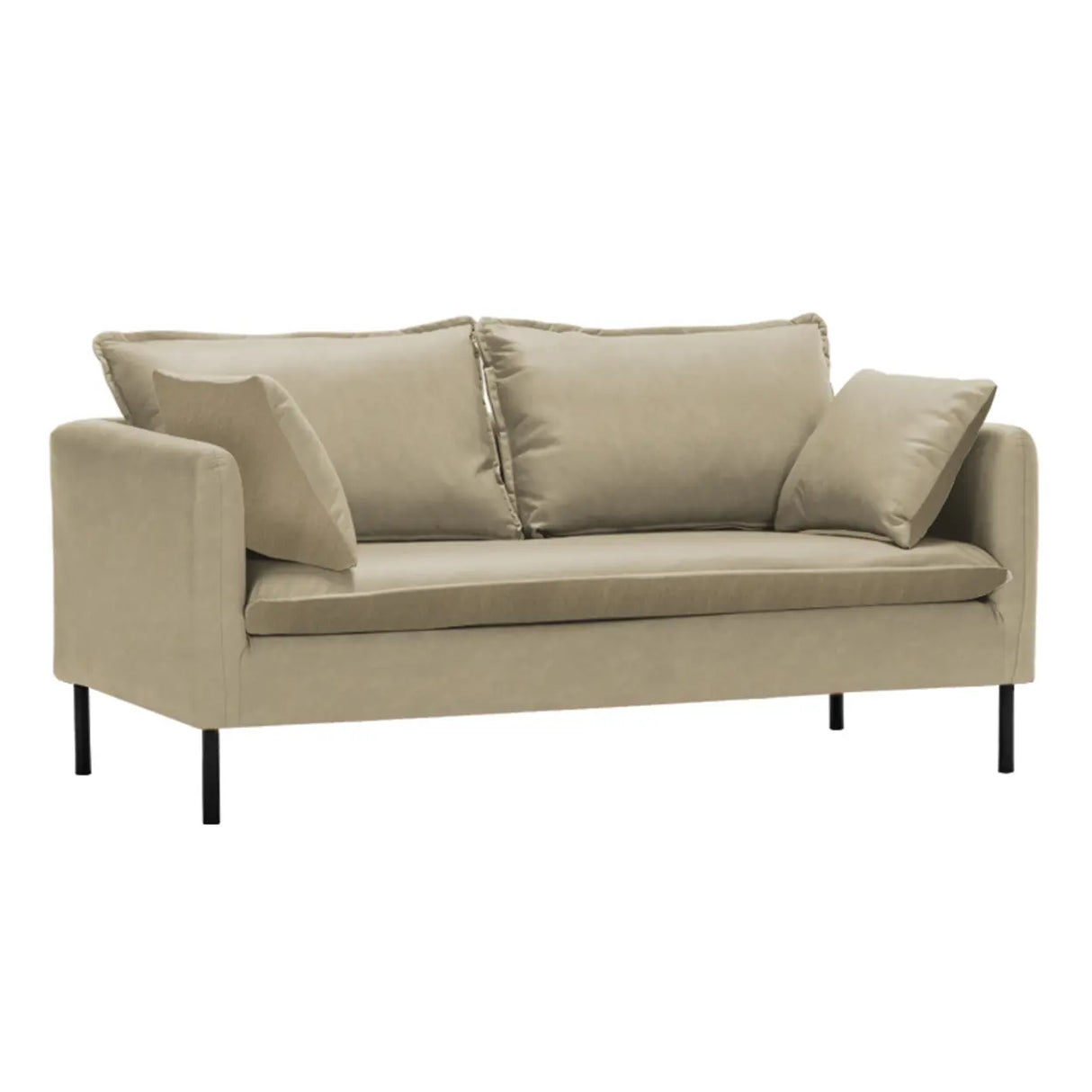 Water Resistant Tech Cloth Square Arm Black Leg Sofa Image - 20