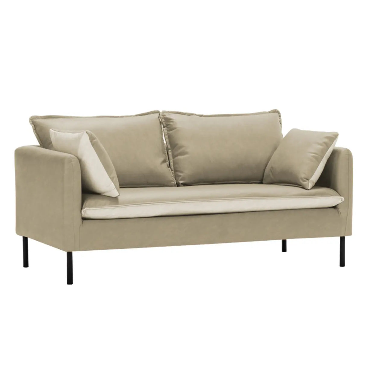 Water Resistant Tech Cloth Square Arm Black Leg Sofa Image - 21