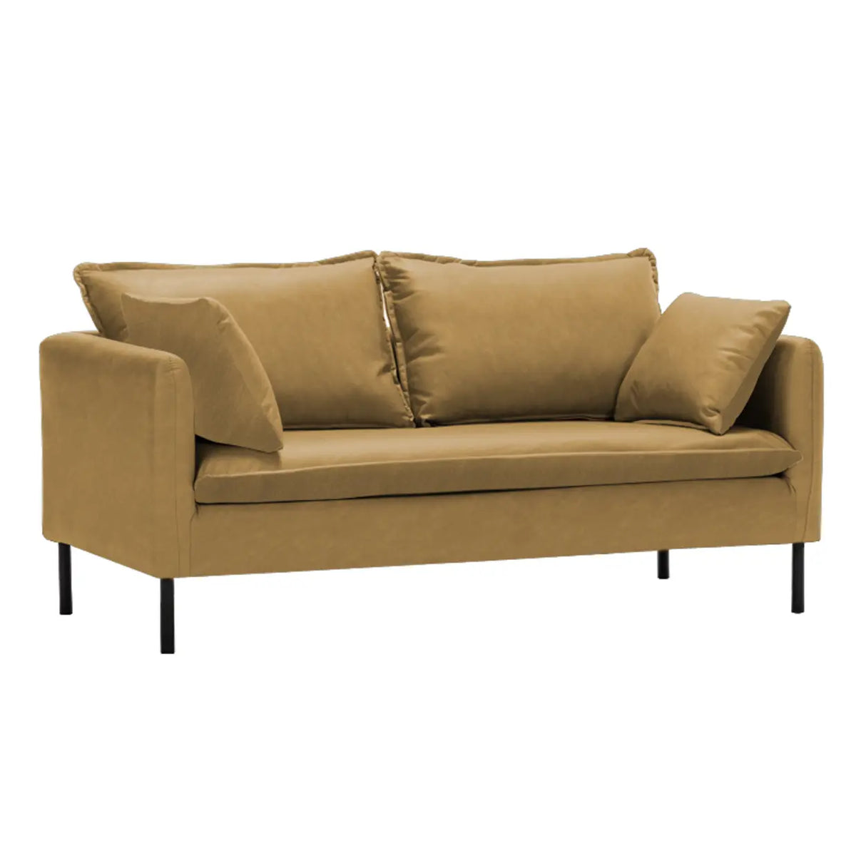 Water Resistant Tech Cloth Square Arm Black Leg Sofa Image - 24