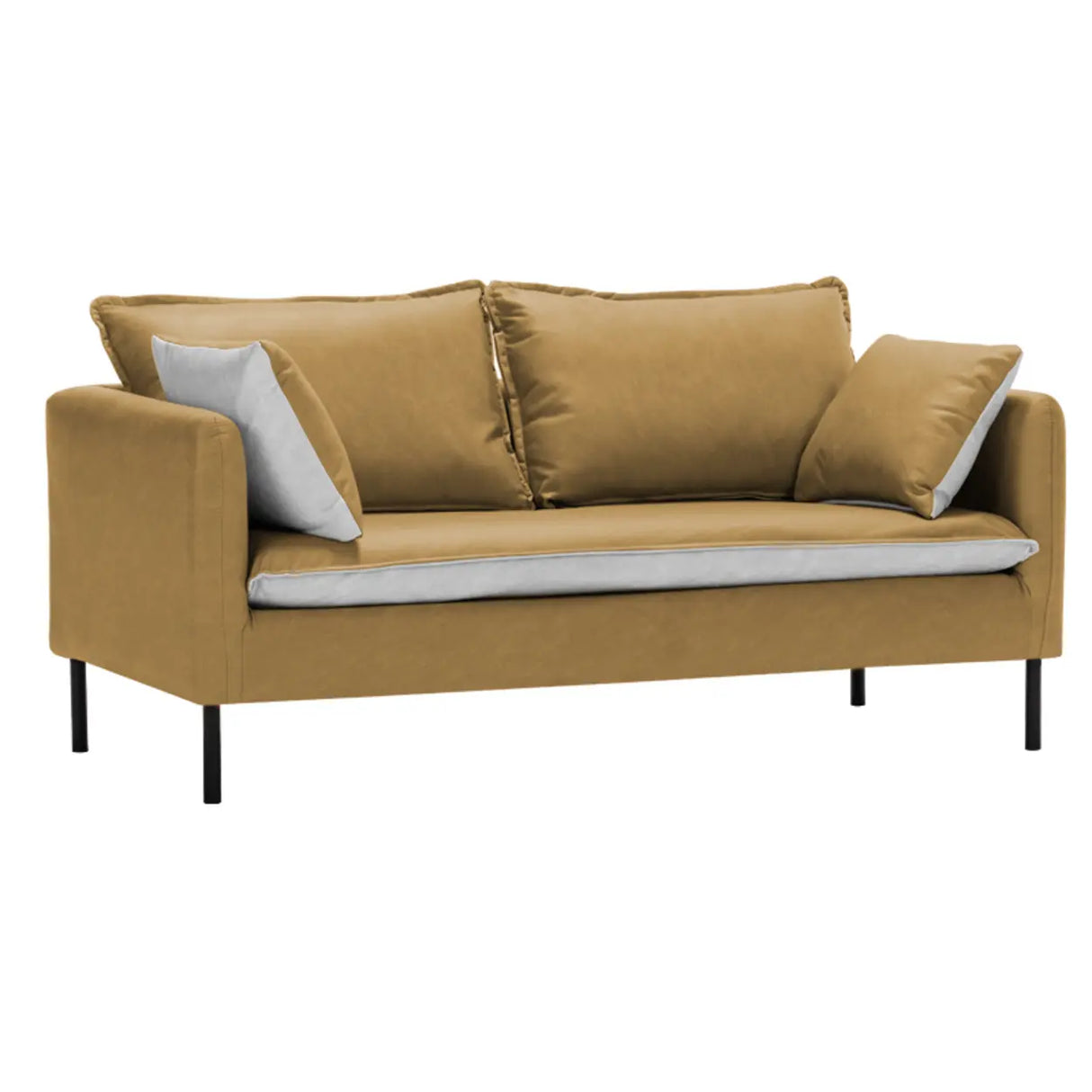 Water Resistant Tech Cloth Square Arm Black Leg Sofa Image - 25