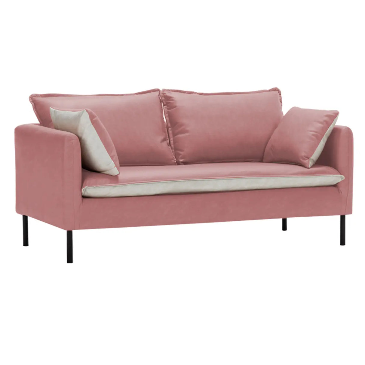 Water Resistant Tech Cloth Square Arm Black Leg Sofa Image - 27