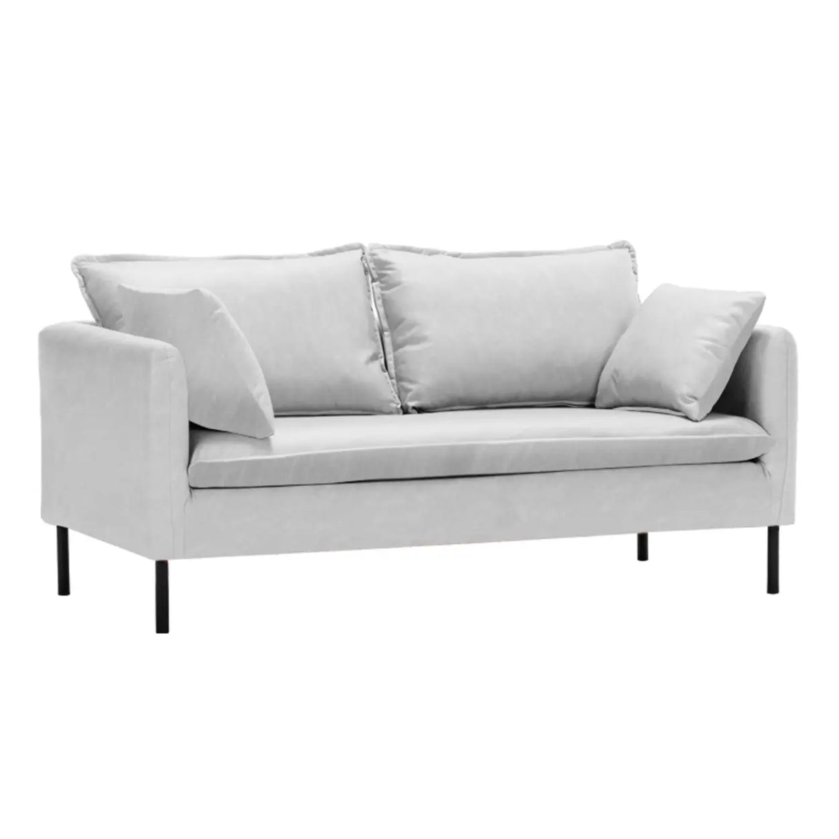 Water Resistant Tech Cloth Square Arm Black Leg Sofa Image - 7