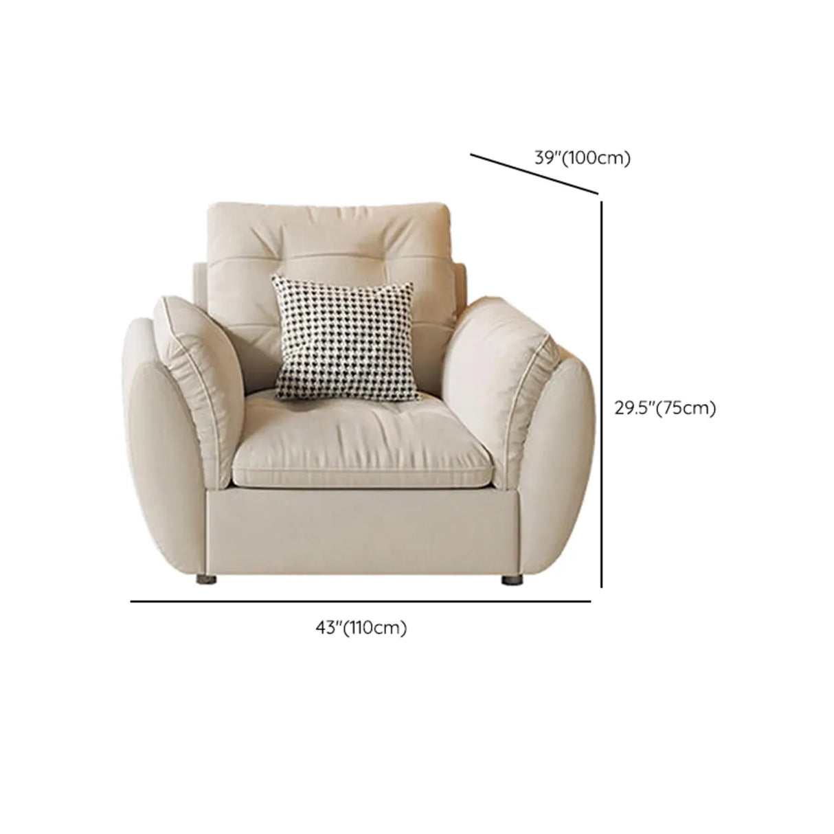 Water Resistant Tech Cloth Tufted Back Flared Arm Sofa