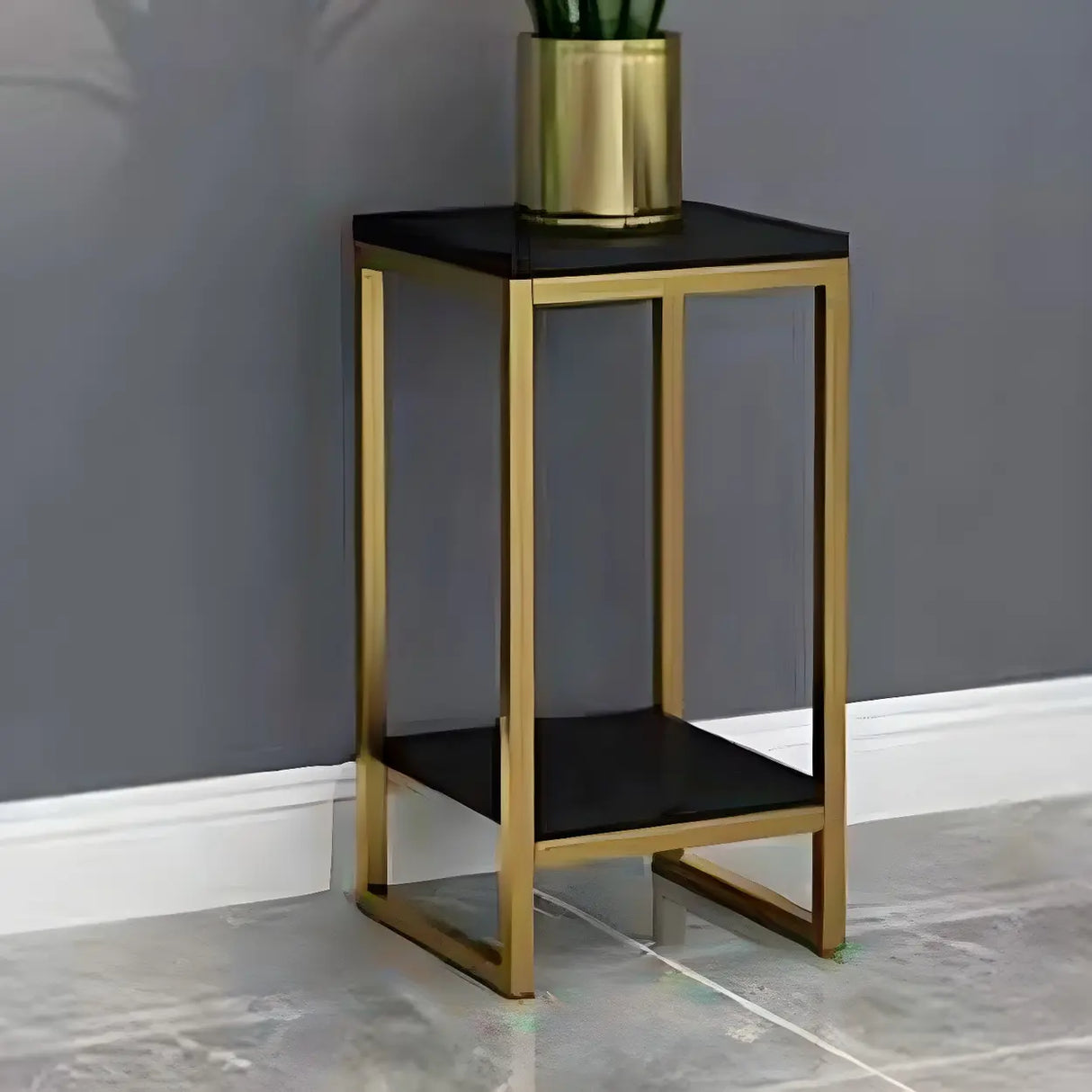 Waterproof 2 Tiers Rectangular Metal Home Decor Plant Stand Image - 26