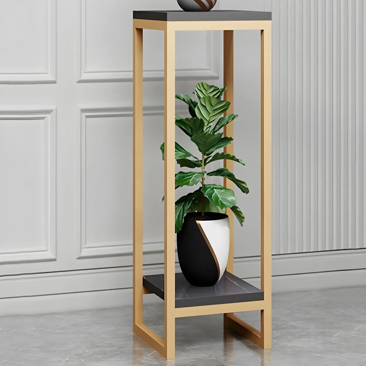 Waterproof 2 Tiers Rectangular Metal Home Decor Plant Stand Image - 29