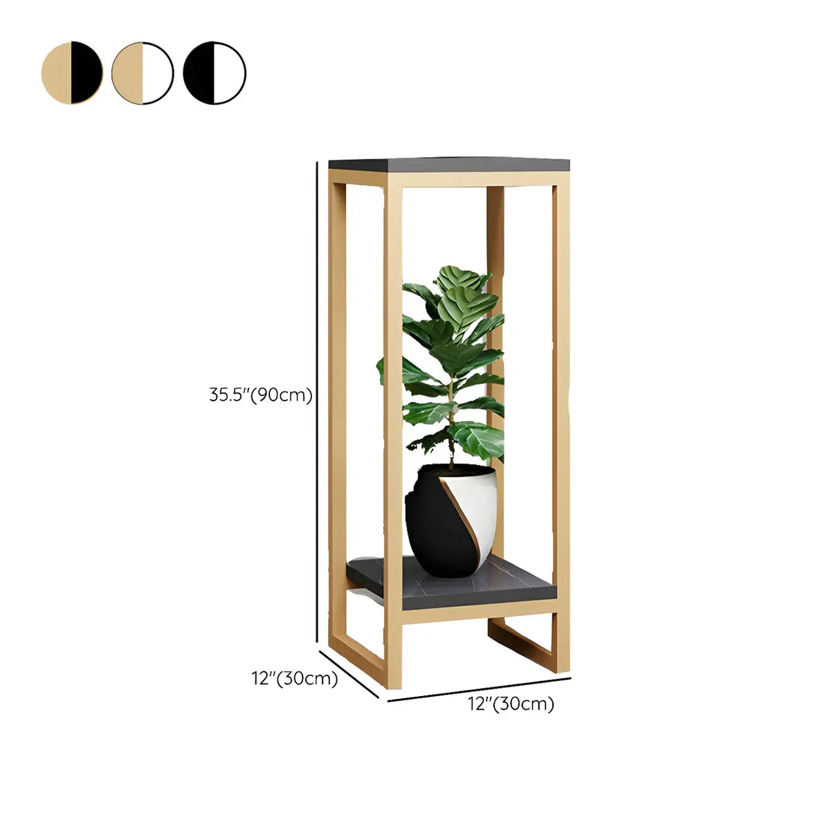 Waterproof 2 Tiers Rectangular Metal Home Decor Plant Stand