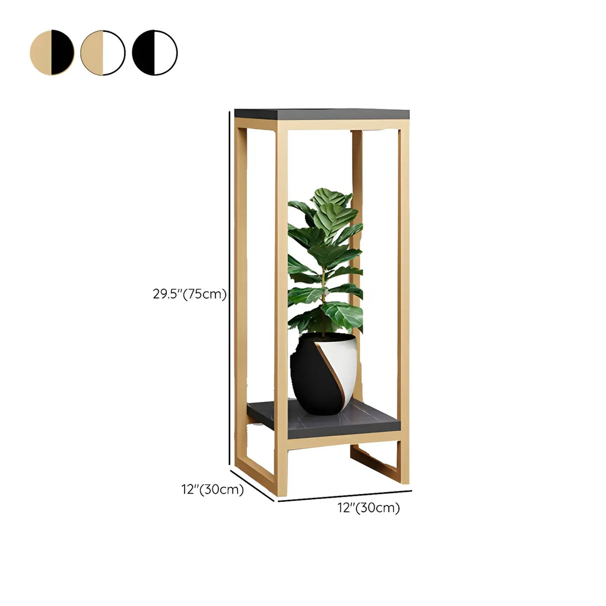 Waterproof 2 Tiers Rectangular Metal Home Decor Plant Stand Image - 36