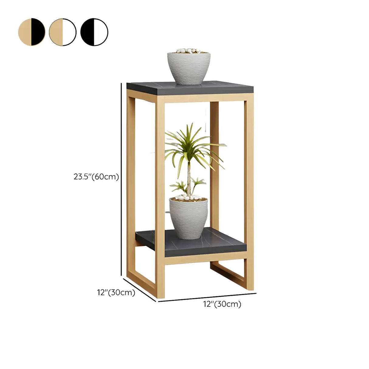 Waterproof 2 Tiers Rectangular Metal Home Decor Plant Stand Image - 37