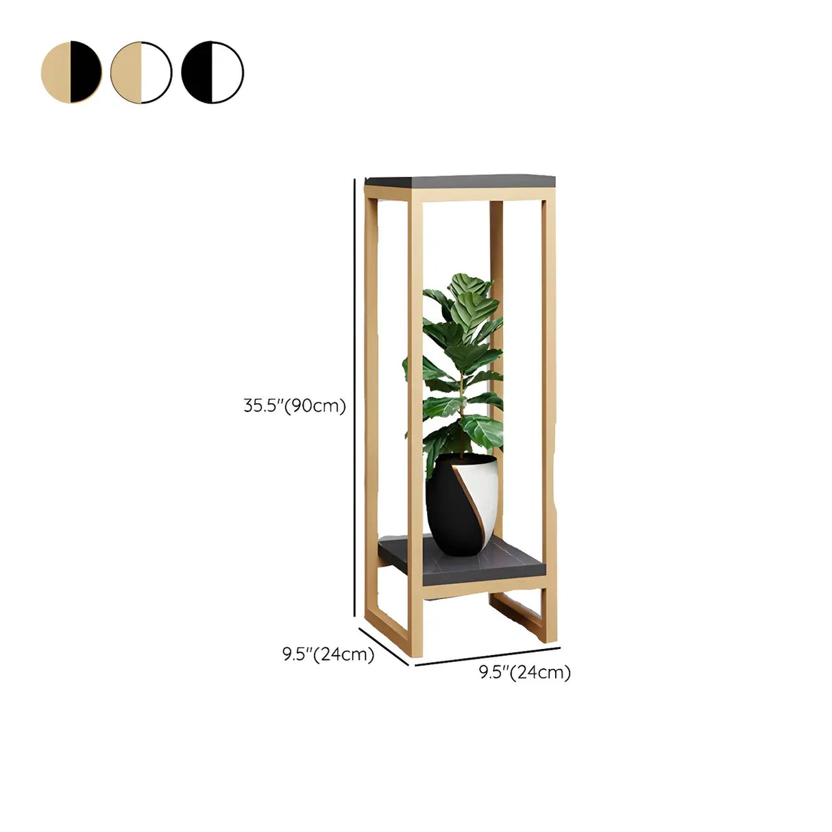 Waterproof 2 Tiers Rectangular Metal Home Decor Plant Stand Image - 39