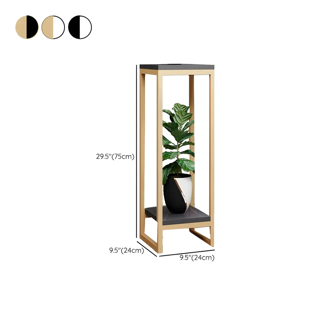 Waterproof 2 Tiers Rectangular Metal Home Decor Plant Stand Image - 40