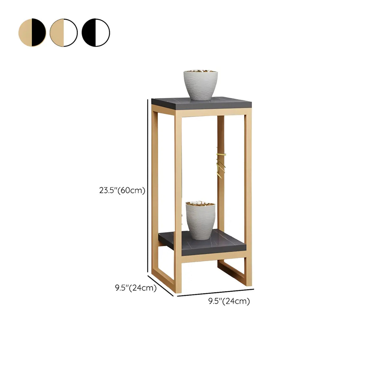 Waterproof 2 Tiers Rectangular Metal Home Decor Plant Stand Image - 41