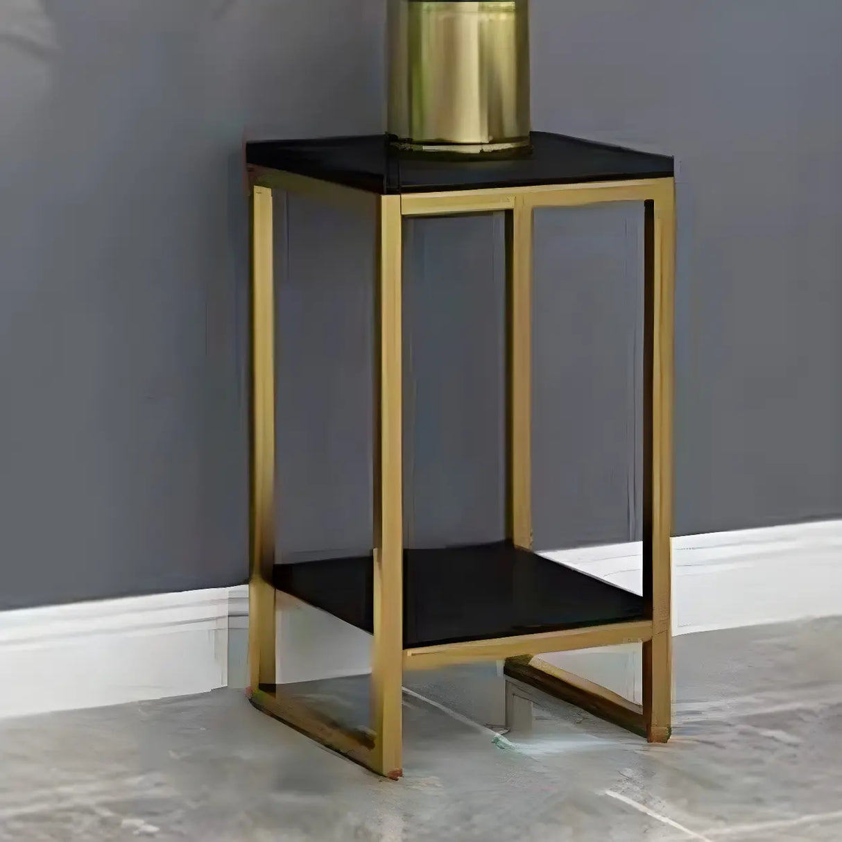 Waterproof 2 Tiers Rectangular Metal Home Decor Plant Stand Image - 8