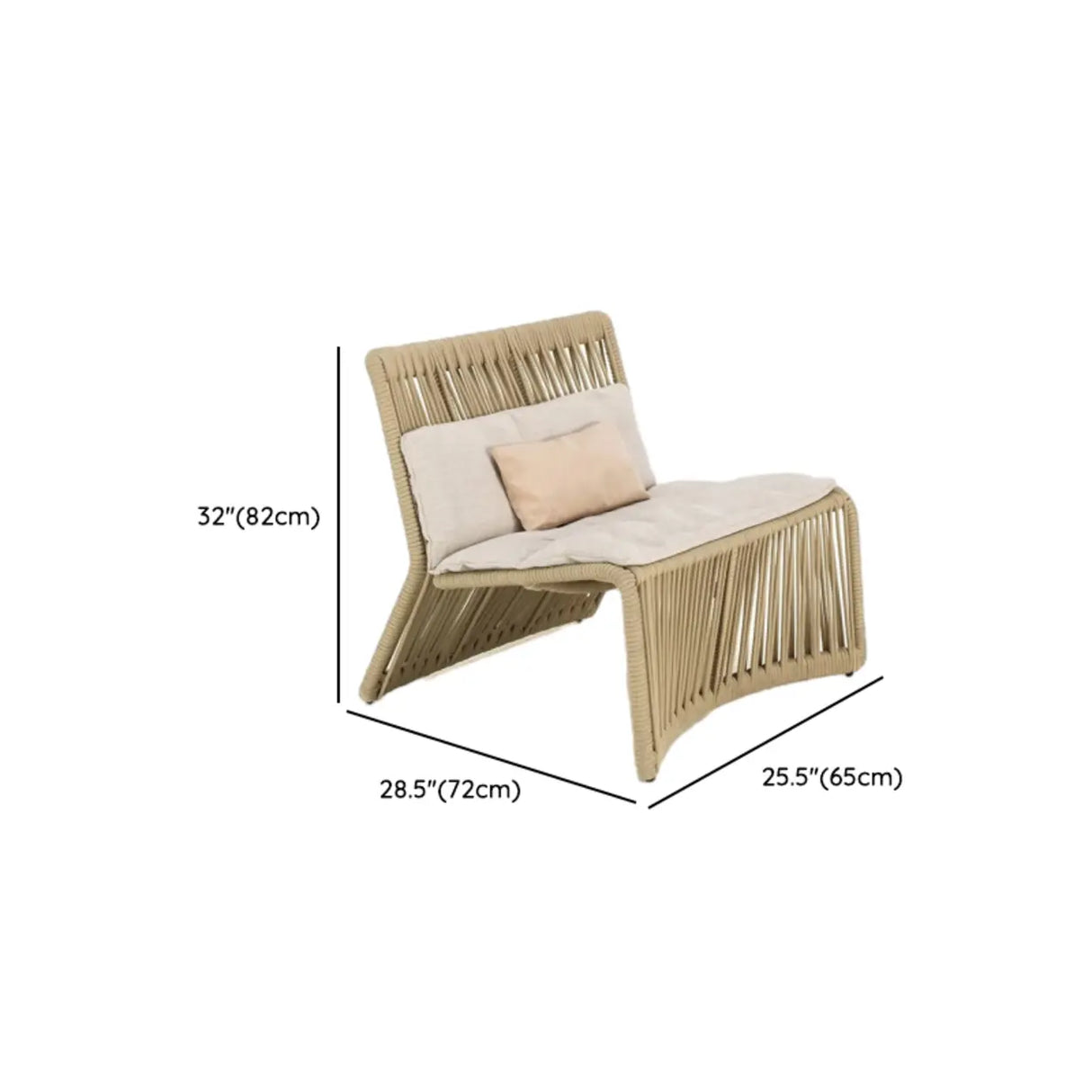 Waterproof Beige Outdoor Patio Rope Sofa Set with Cushions Image - 12
