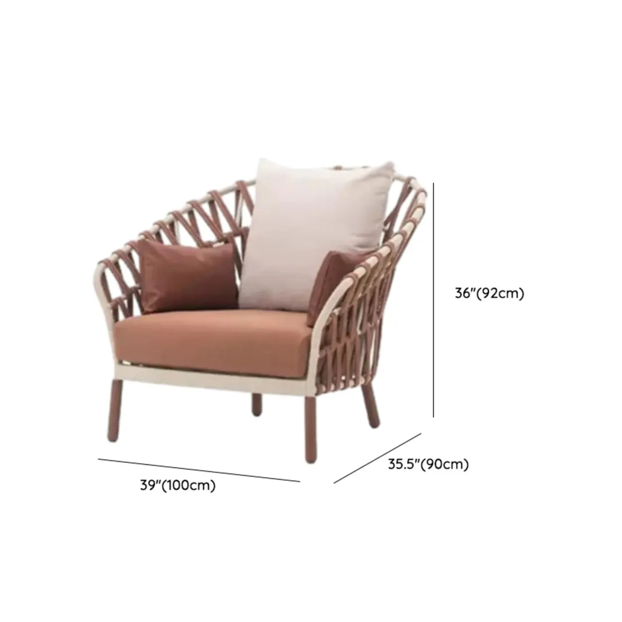 Waterproof Beige Outdoor Wicker Sectional Sofa Set