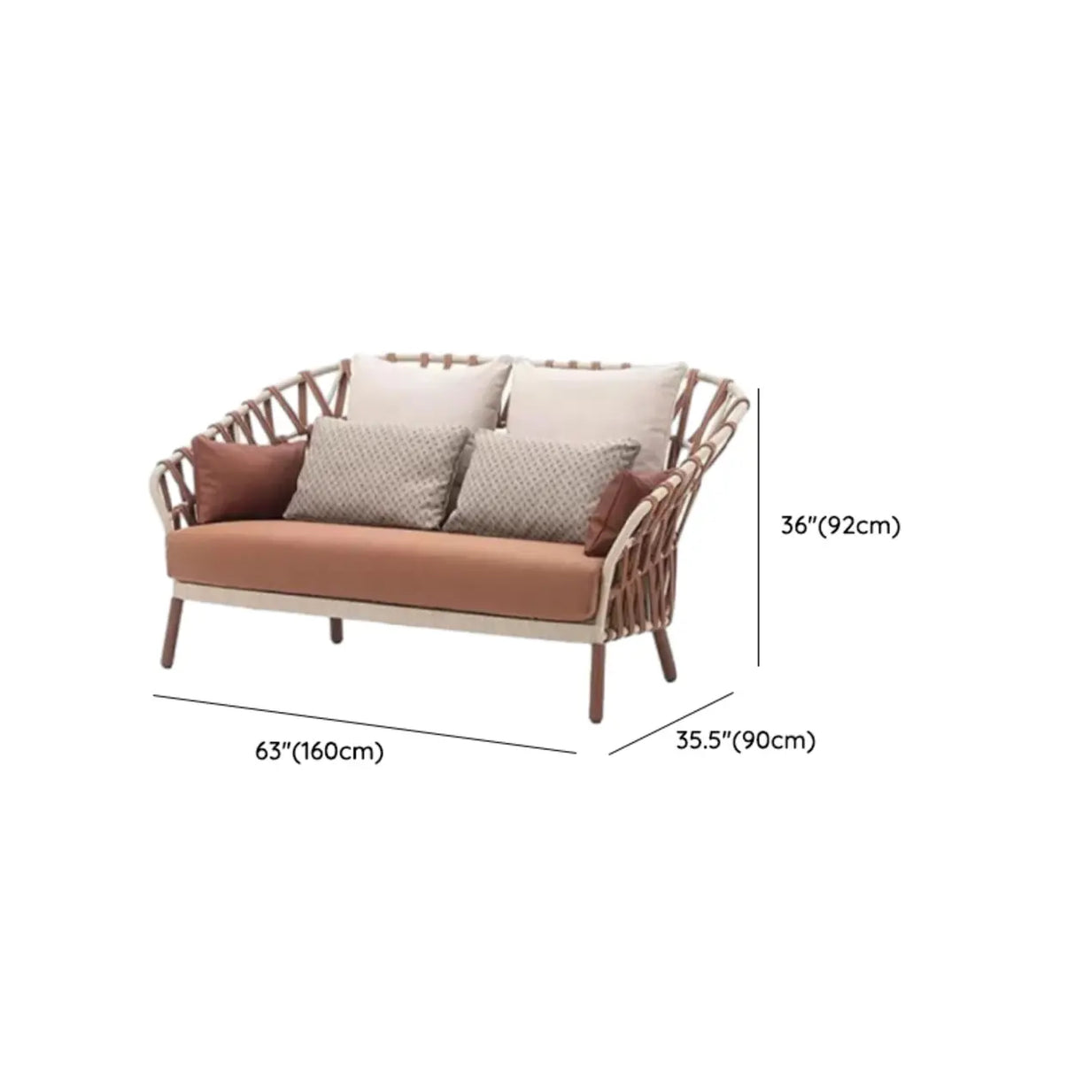 Waterproof Beige Outdoor Wicker Sectional Sofa Set Image - 12