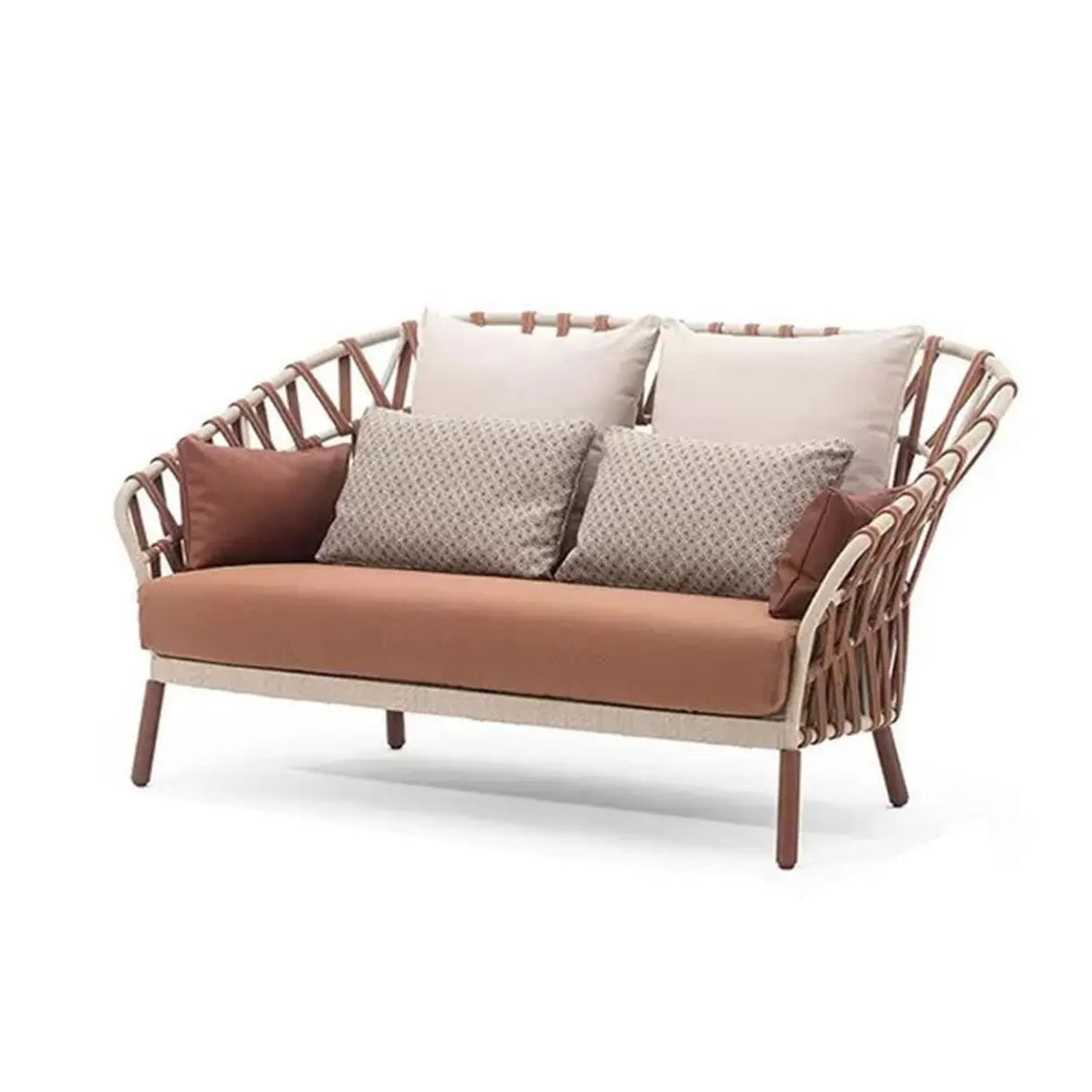 Waterproof Beige Outdoor Wicker Sectional Sofa Set Image - 3