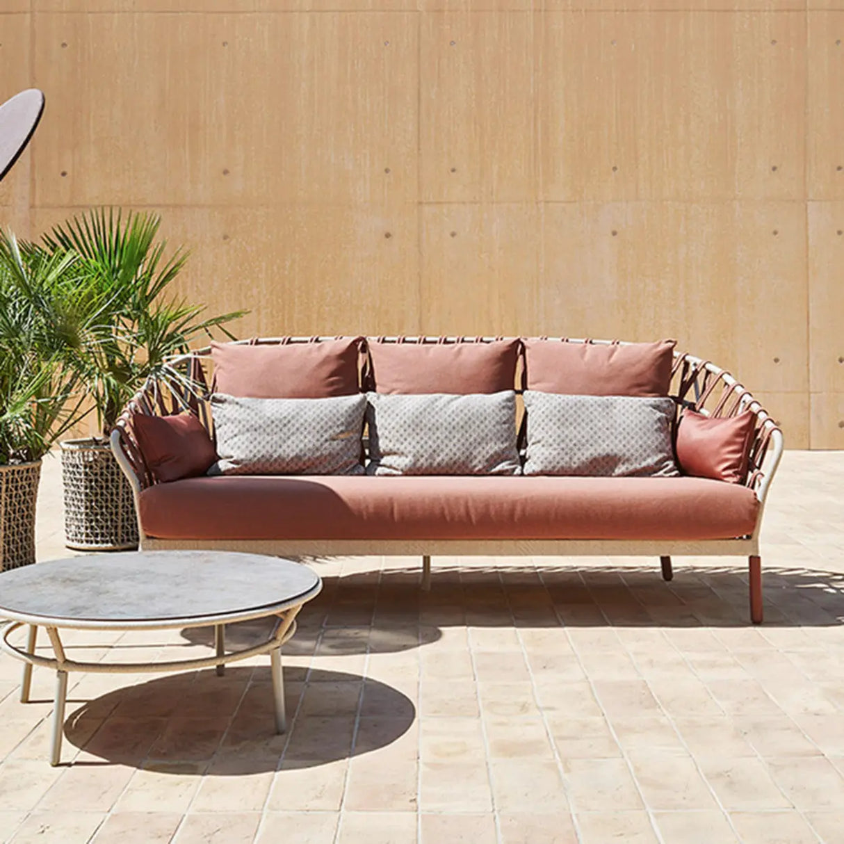 Waterproof Beige Outdoor Wicker Sectional Sofa Set Image - 4