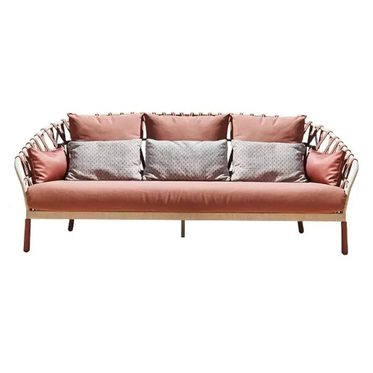 Waterproof Beige Outdoor Wicker Sectional Sofa Set Image - 5