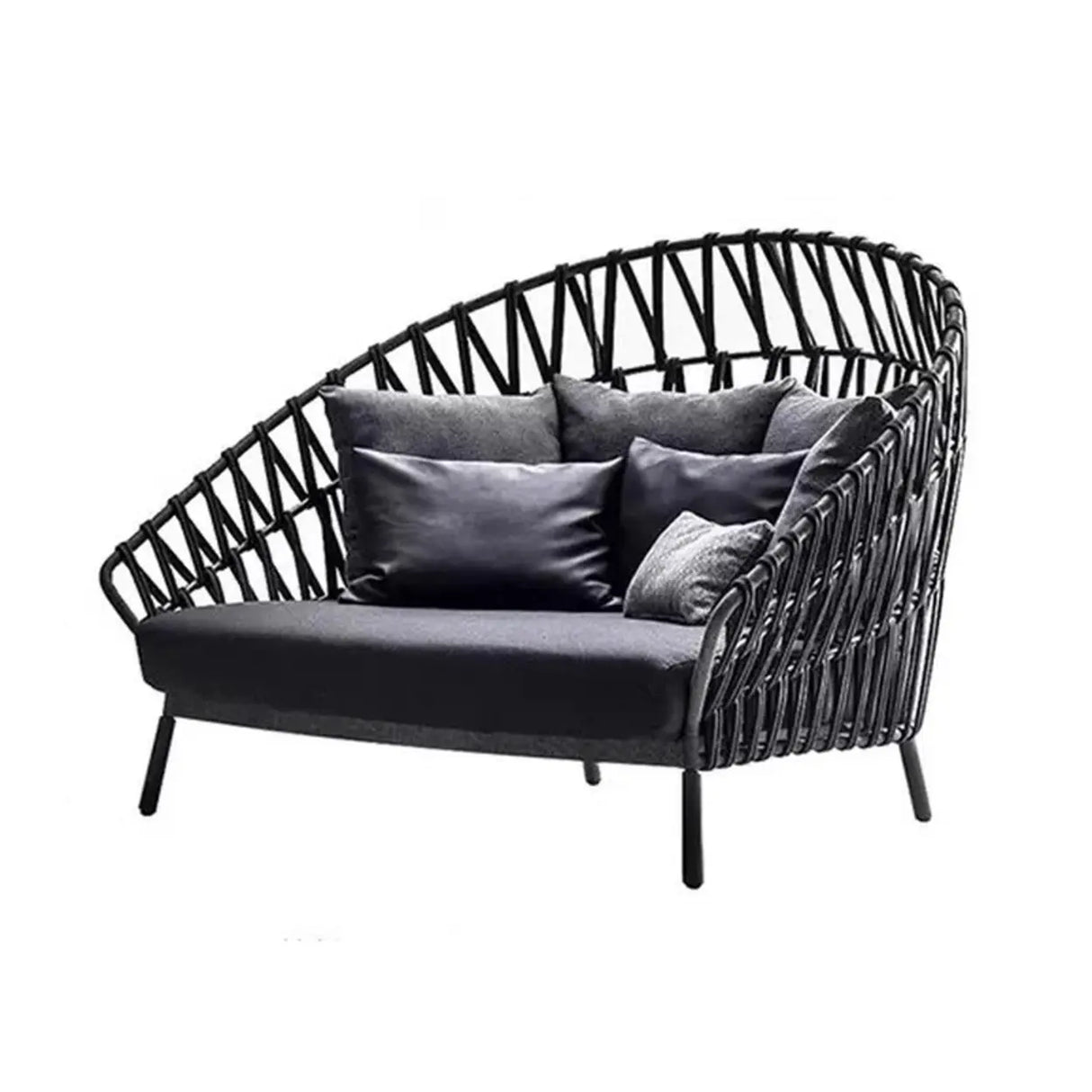 Waterproof Beige Outdoor Wicker Sectional Sofa Set Image - 7