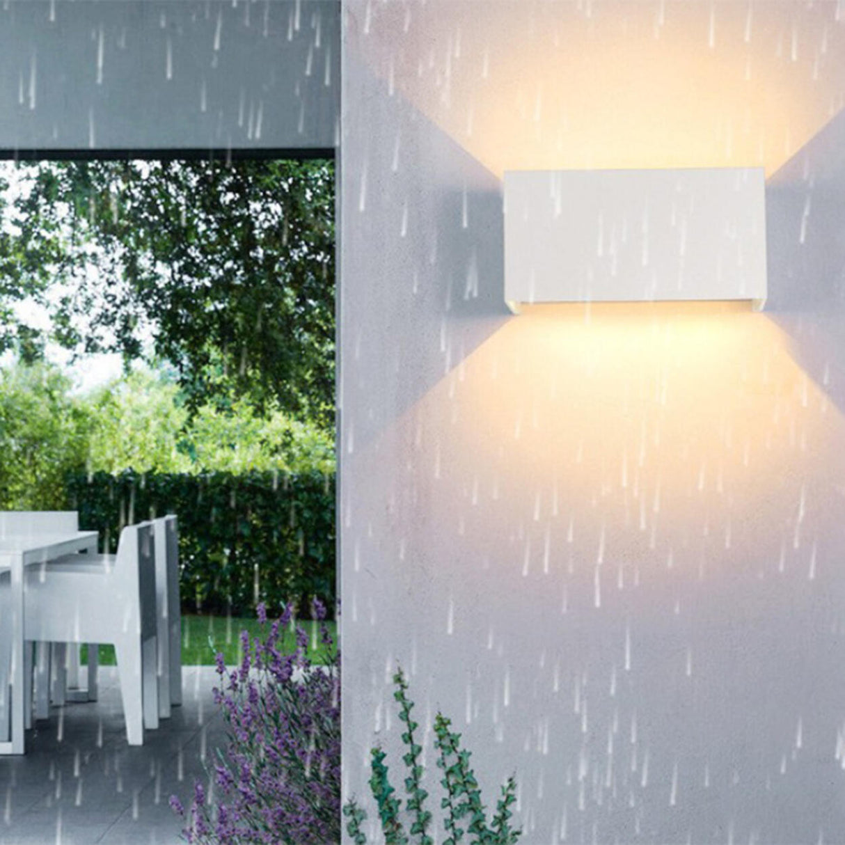 Waterproof Black Square Up Down Outdoor Wall Sconce Image - 13