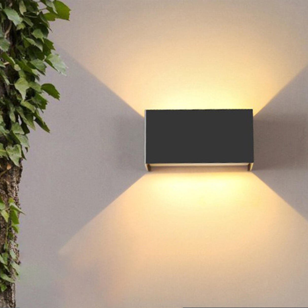 Waterproof Black Square Up Down Outdoor Wall Sconce Image - 14