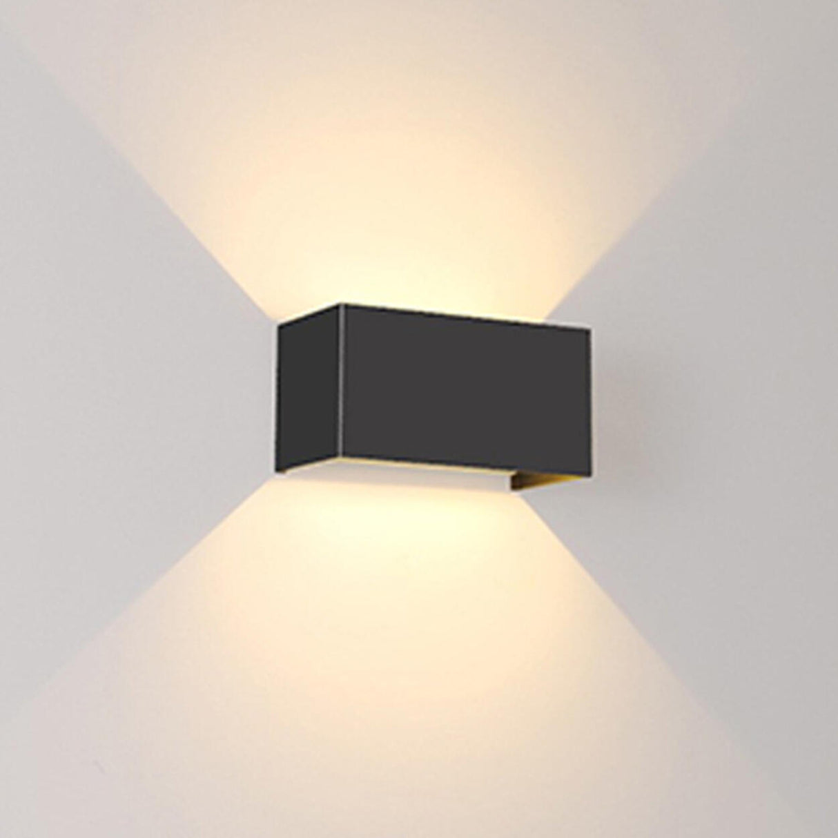 Waterproof Black Square Up Down Outdoor Wall Sconce Image - 6