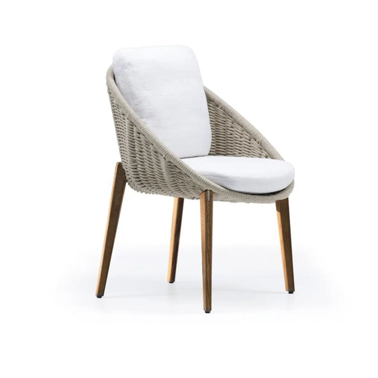 Waterproof Curved Wicker Beige Cushions Patio Sofa Set Image - 5