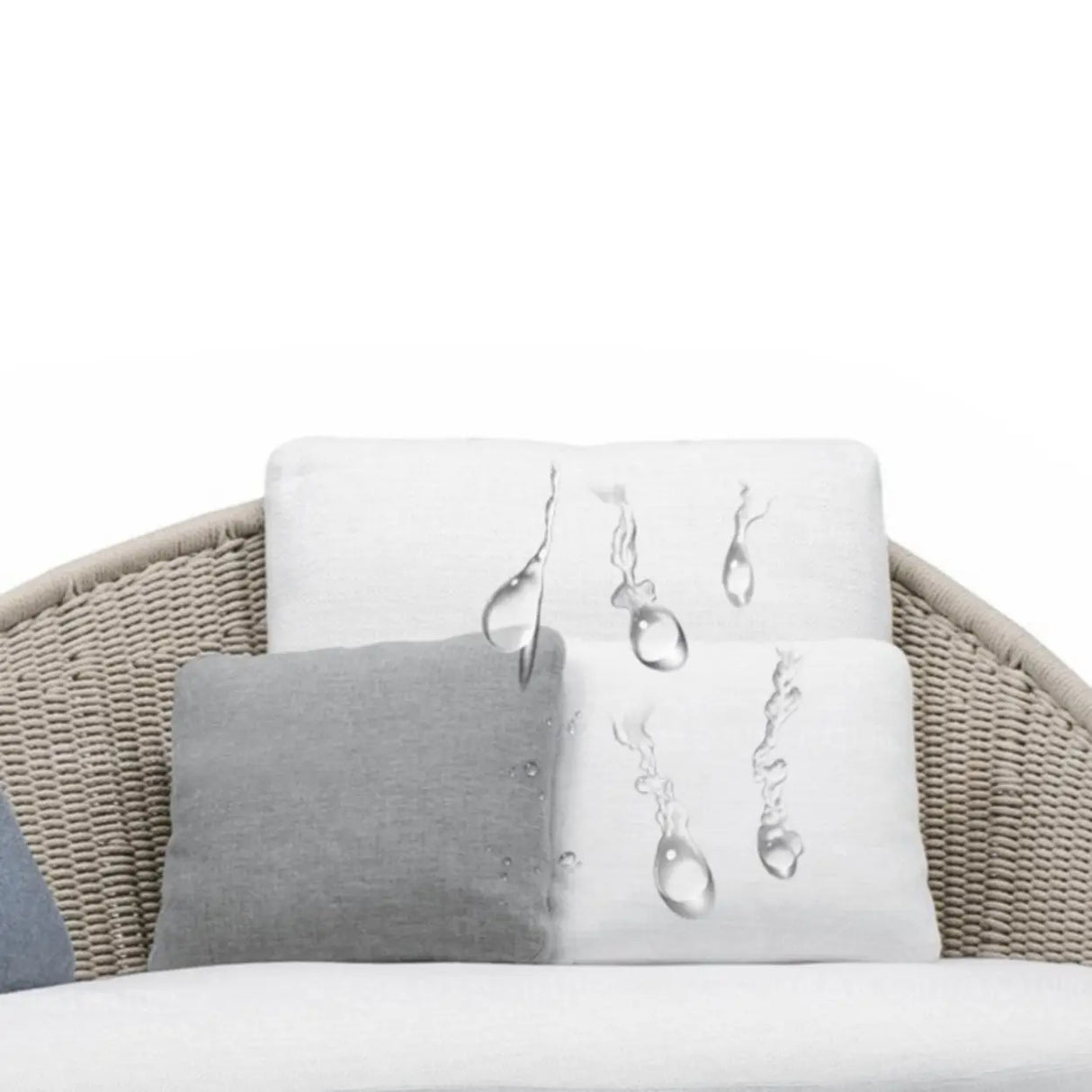 Waterproof Curved Wicker Beige Cushions Patio Sofa Set Image - 9