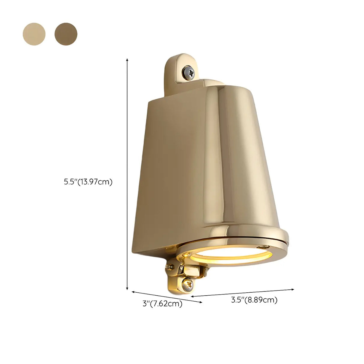 Waterproof Exterior Modern Brass Bell Metal Wall Sconce