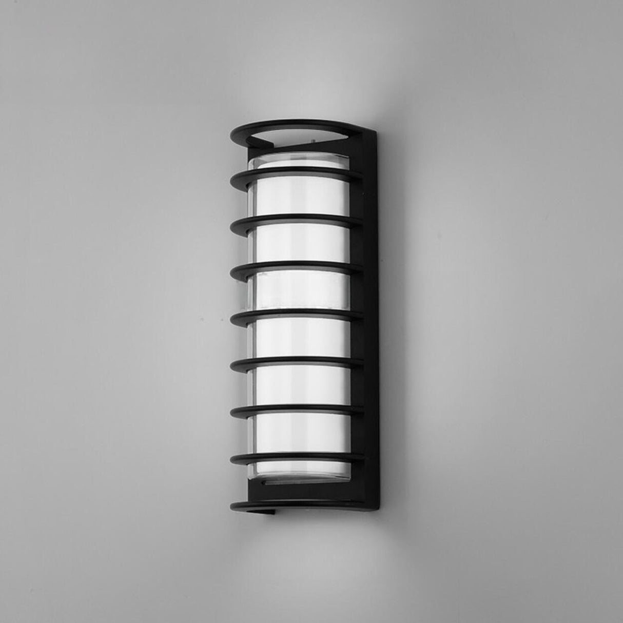 Waterproof Grid Design Black Outdoor LED Wall Sconce Image - 5