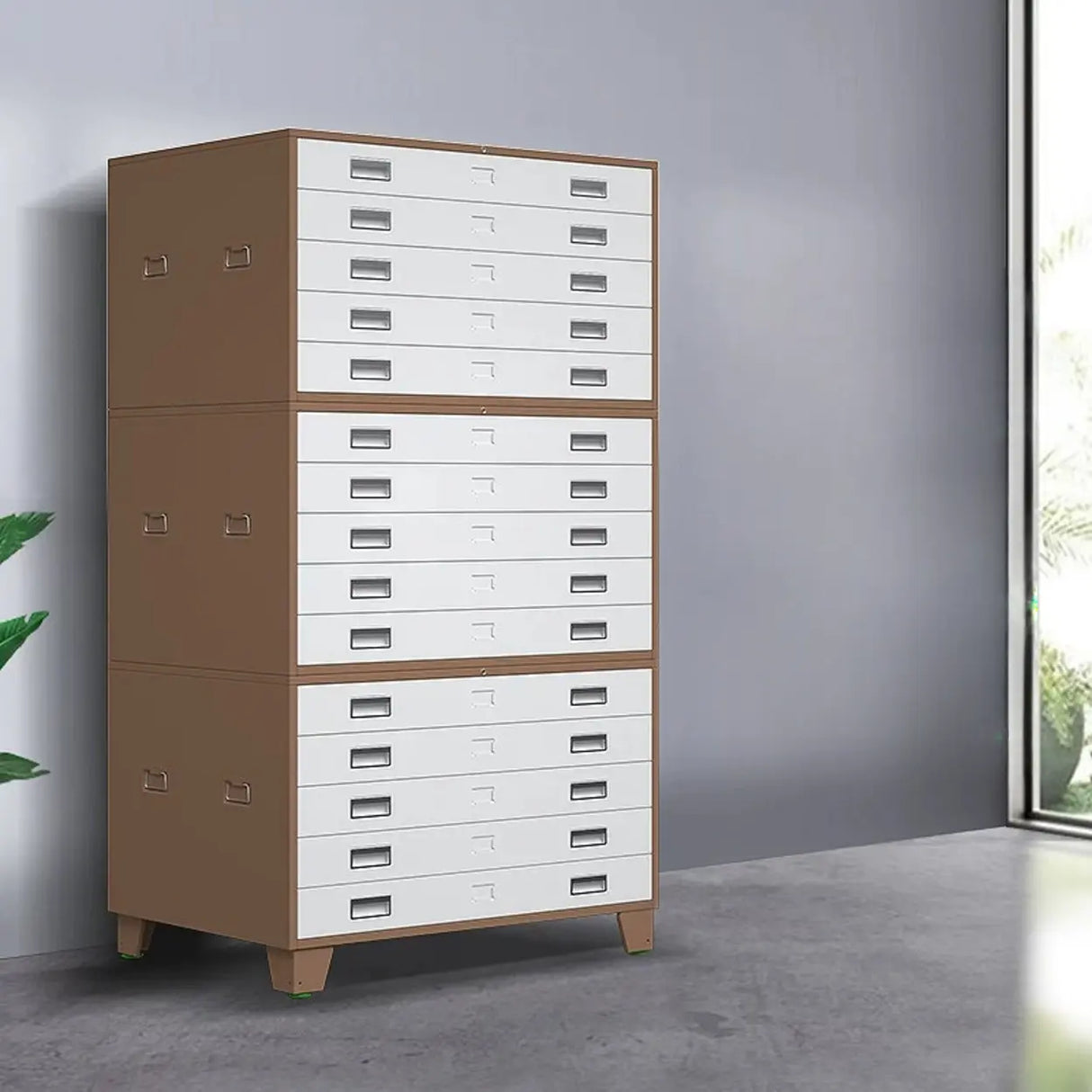 Waterproof Horizontal Steel Filing Cabinet with Drawers Image - 11