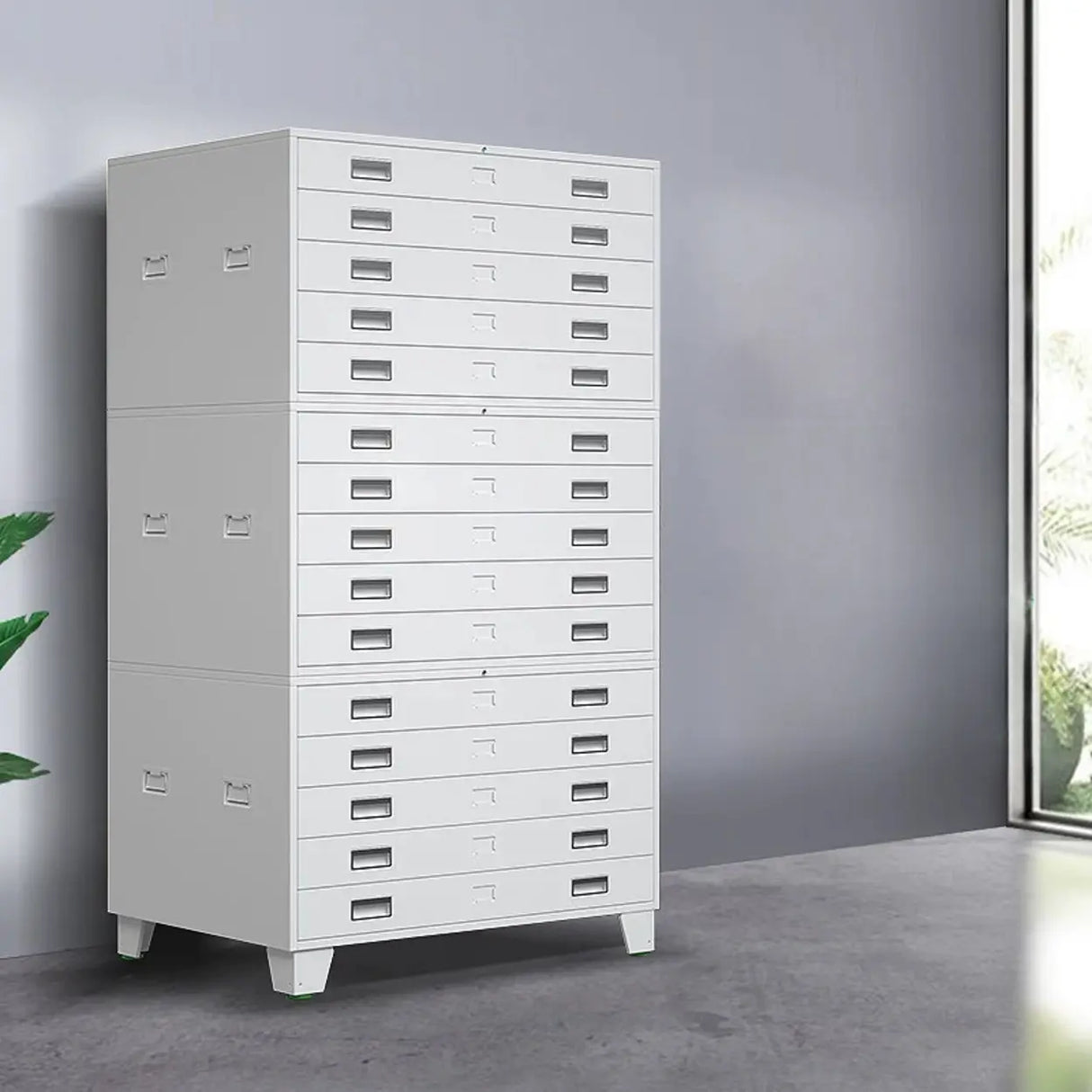 Waterproof Horizontal Steel Filing Cabinet with Drawers Image - 5