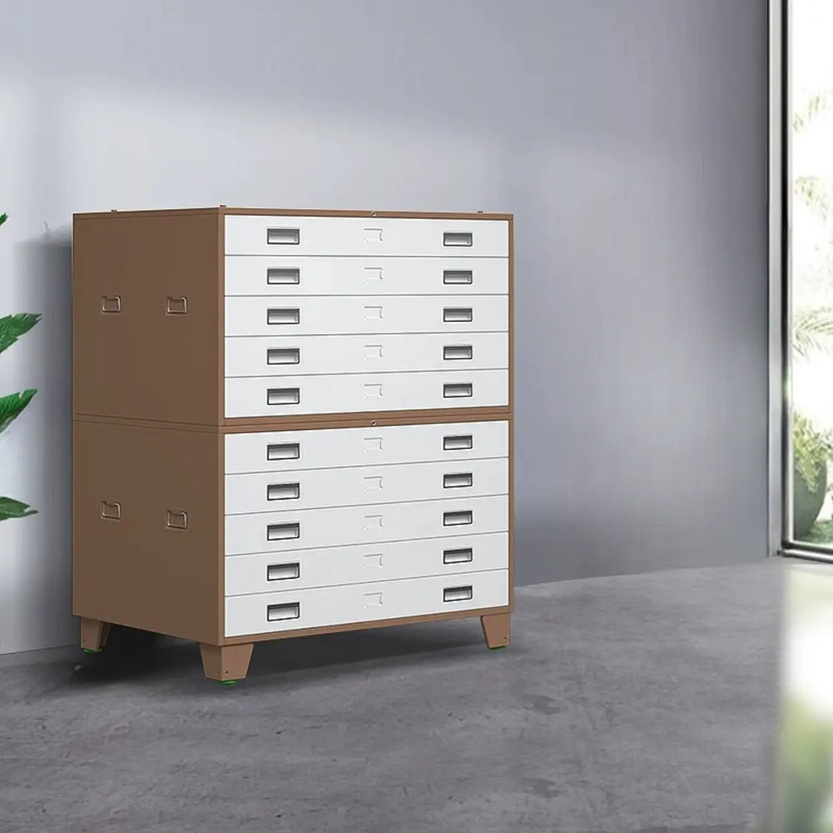 Waterproof Horizontal Steel Filing Cabinet with Drawers Image - 9