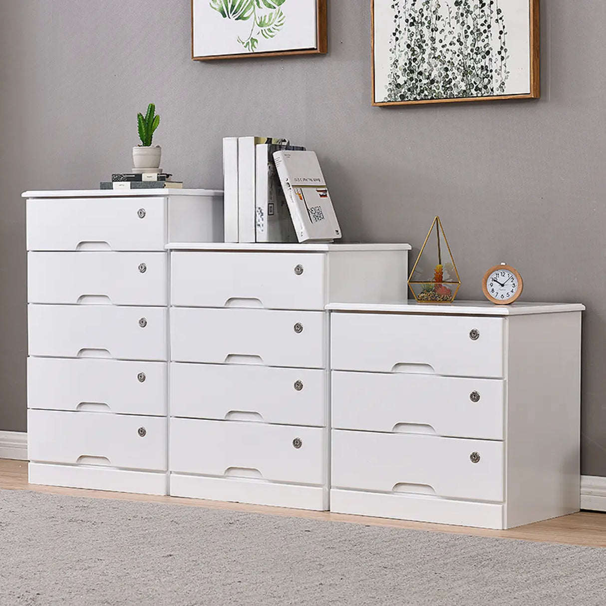 Waterproof Lockable Wooden Vertical Filing Cabinet Image - 4