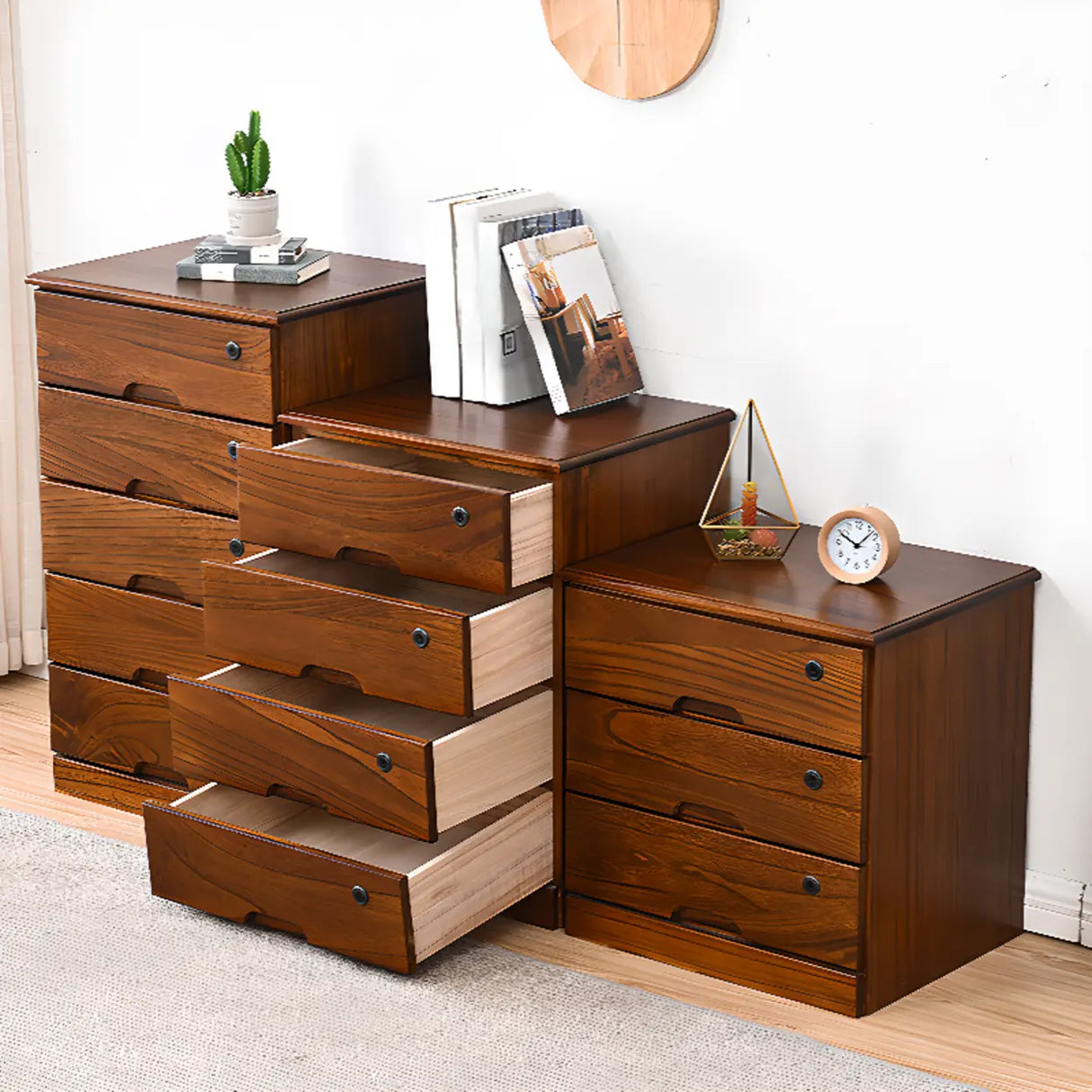 Waterproof Lockable Wooden Vertical Filing Cabinet Image - 6