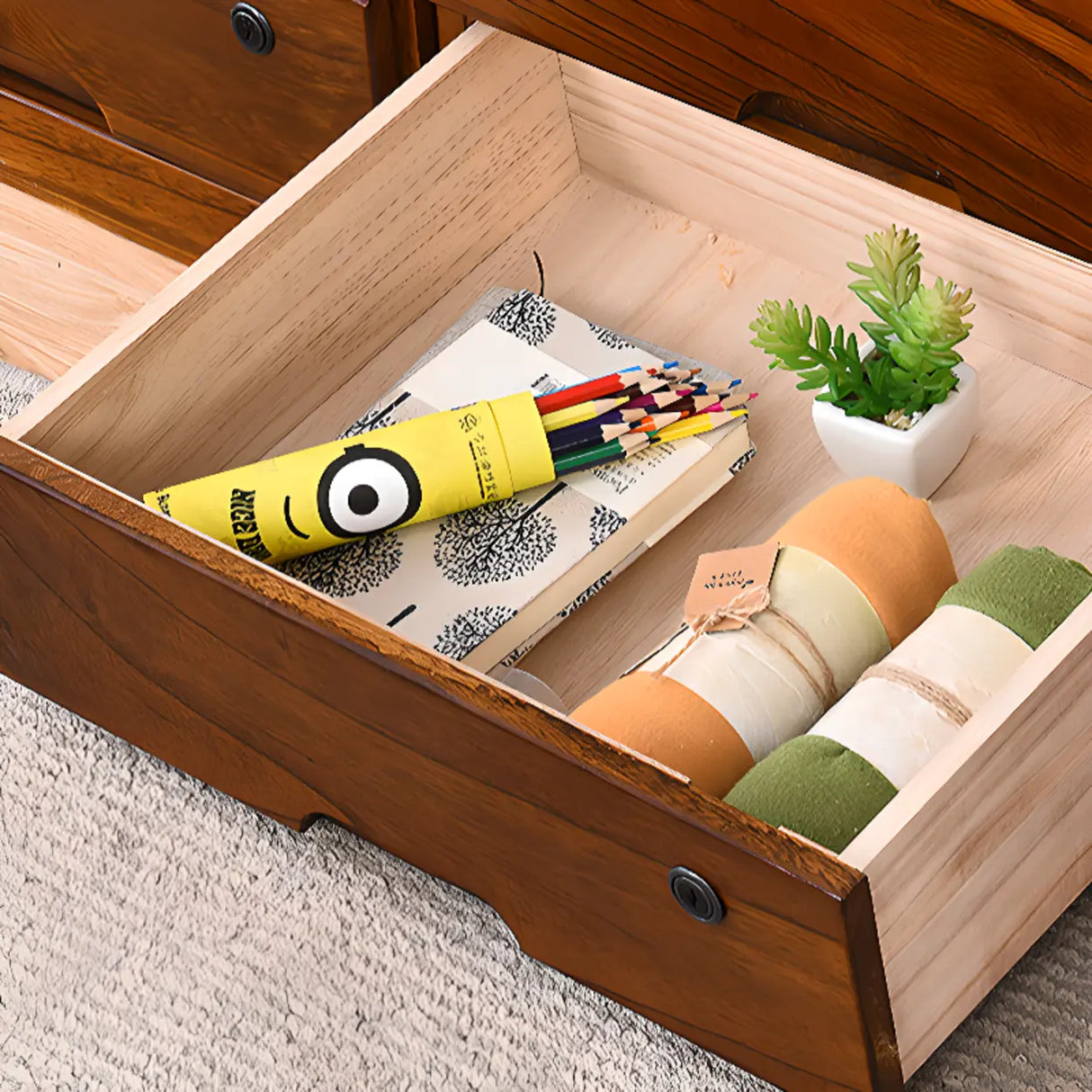 Waterproof Lockable Wooden Vertical Filing Cabinet Image - 8