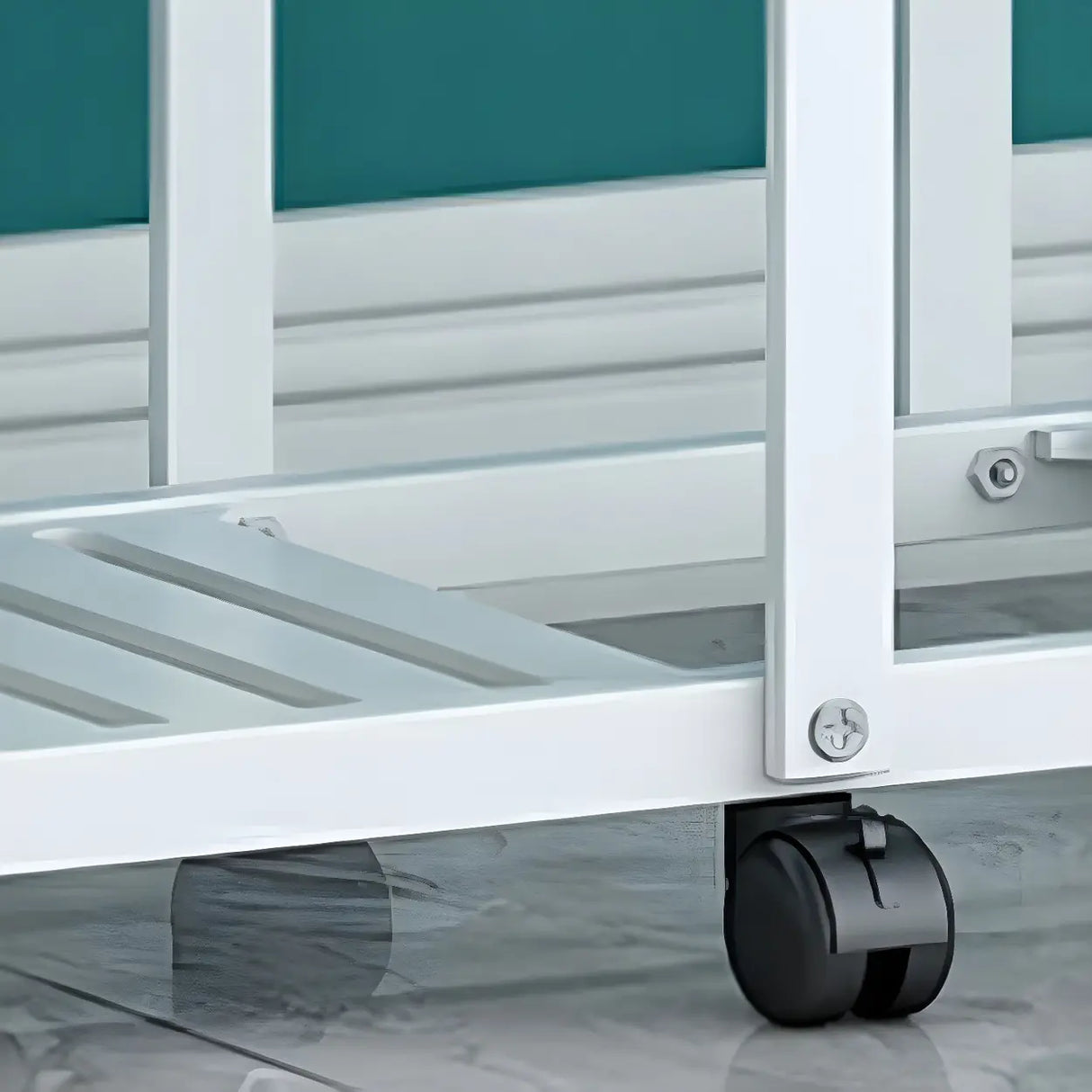 Waterproof Metal Rolling White Plant Stand with Wheels Image - 13