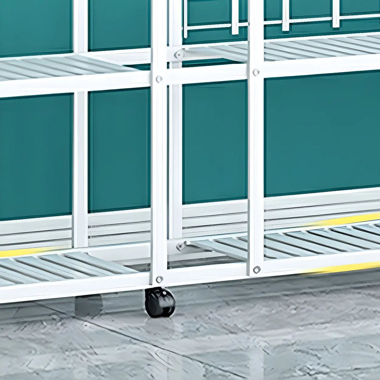 Waterproof Metal Rolling White Plant Stand with Wheels Image - 14