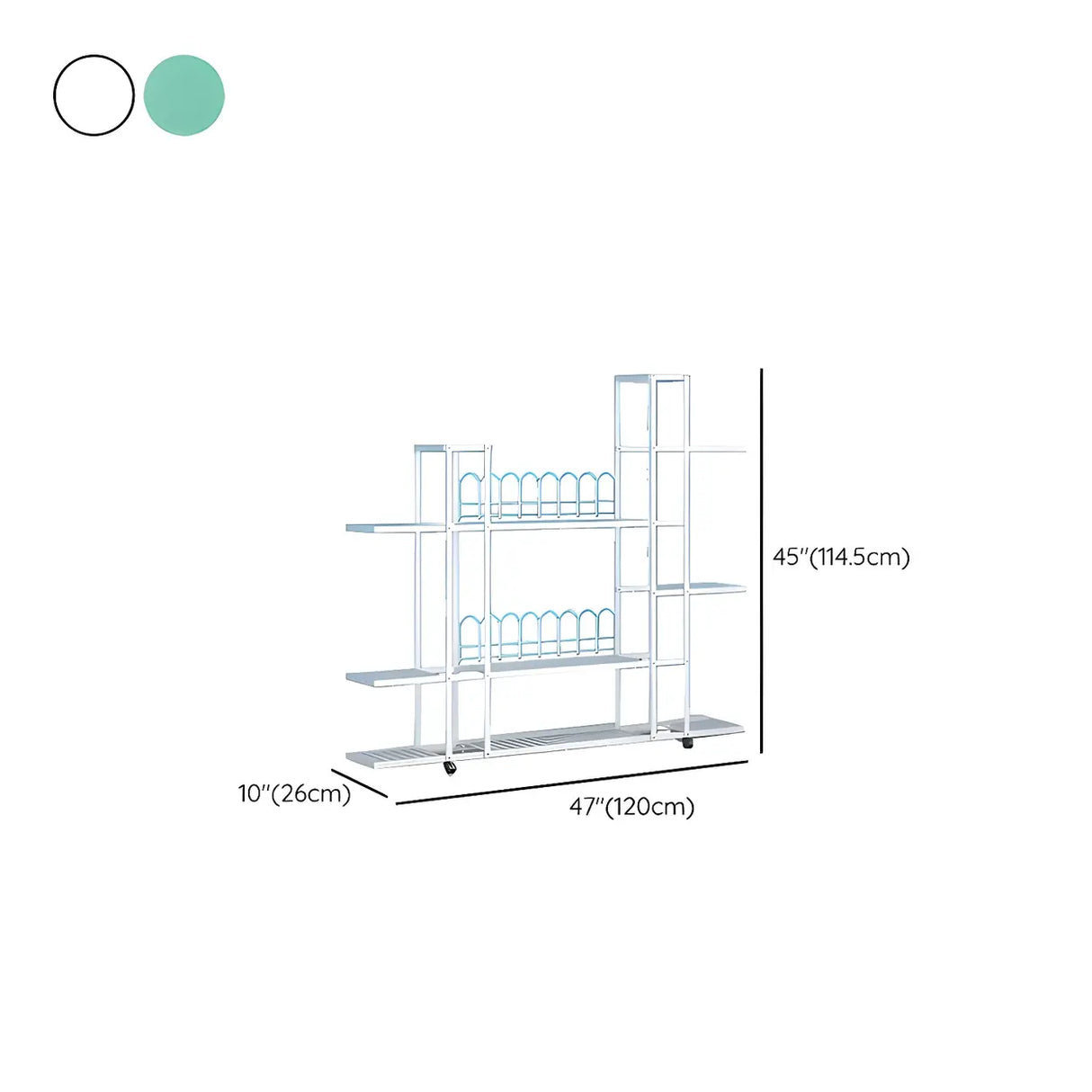 Waterproof Metal Rolling White Plant Stand with Wheels Image - 23