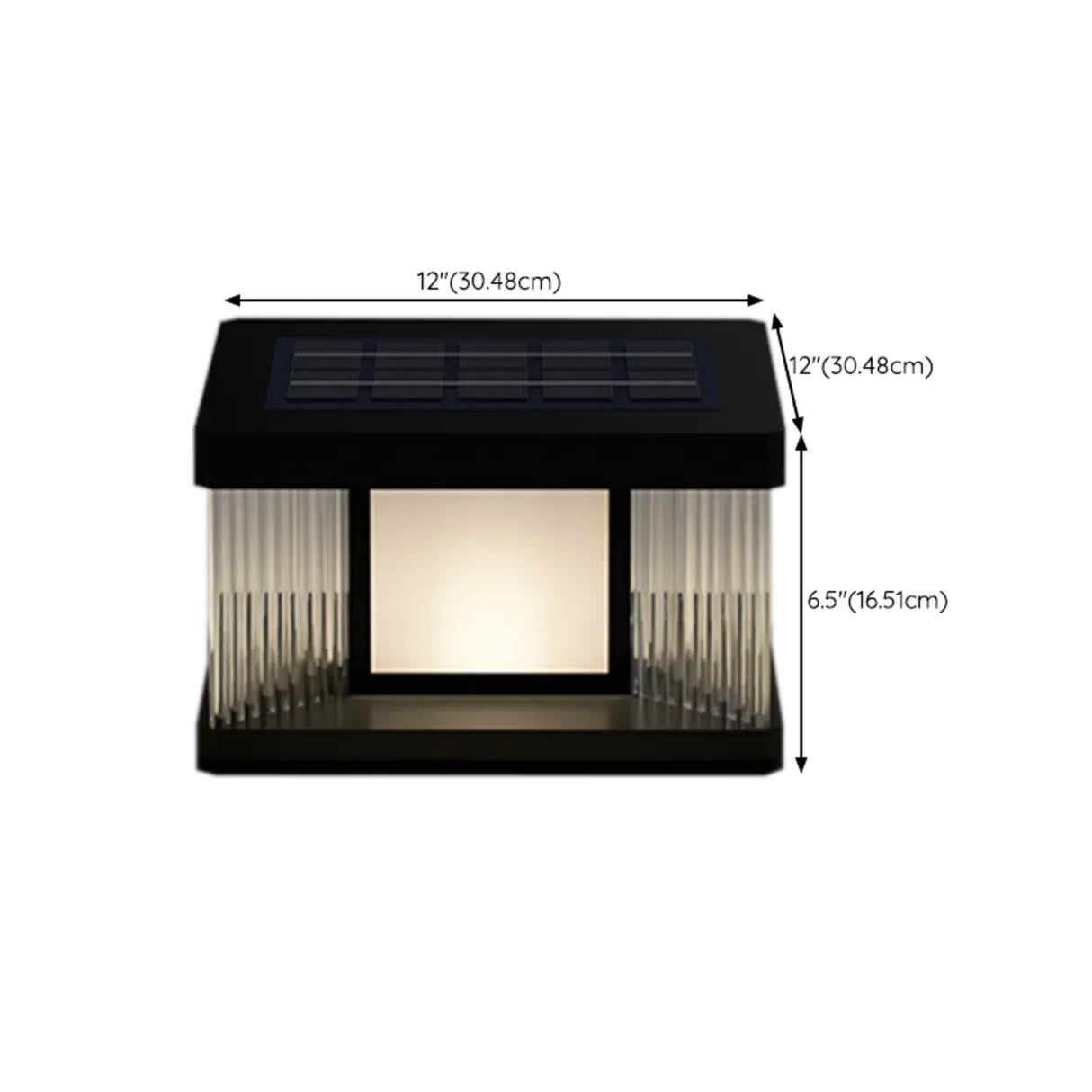 Waterproof Modern Rectangle Solar Outdoor Pillar Light Image - 13