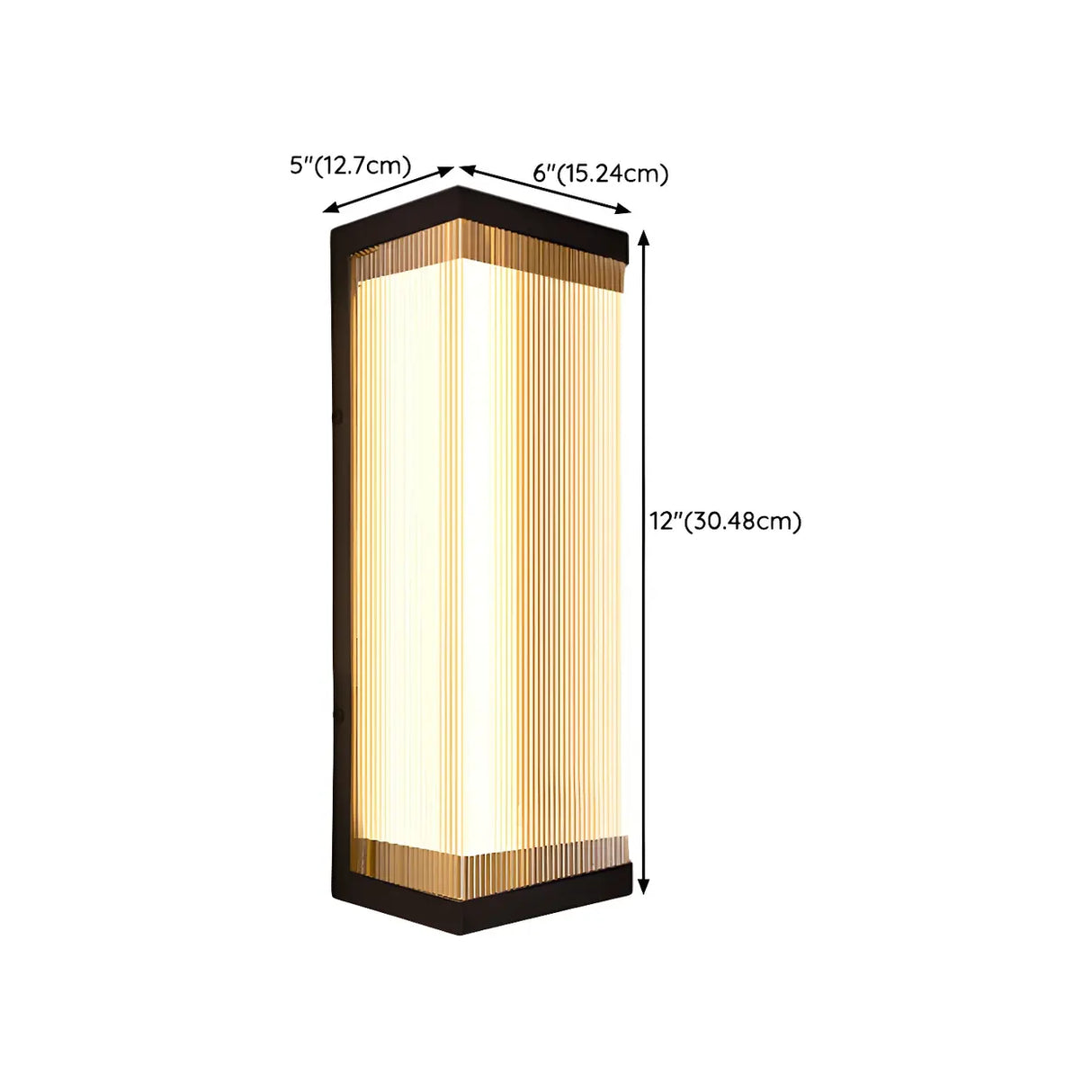 Waterproof Modern Rectangular Metal Outdoor Wall Light
