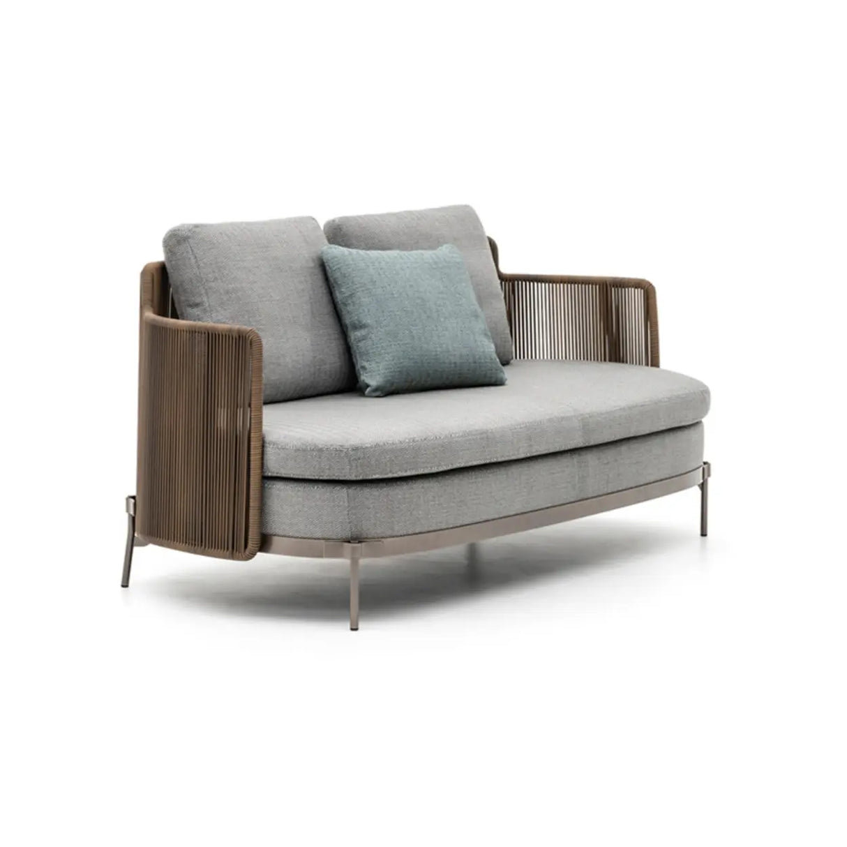 Waterproof Modish Gray Fabric Patio Sectional Sofa Set Image - 3