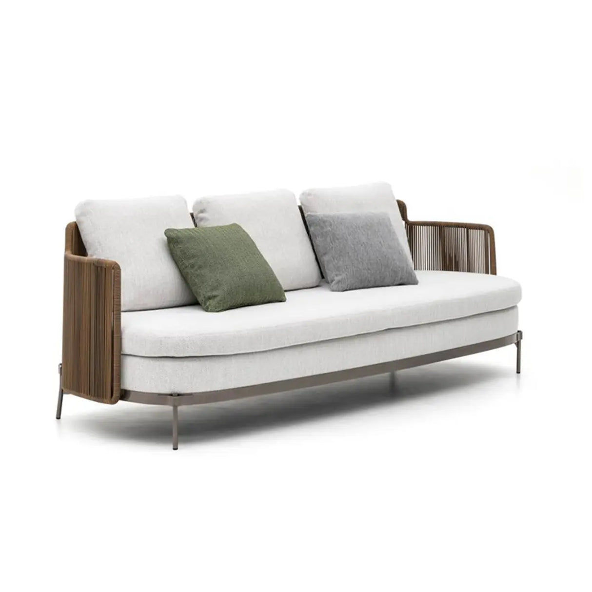 Waterproof Modish Gray Fabric Patio Sectional Sofa Set Image - 7