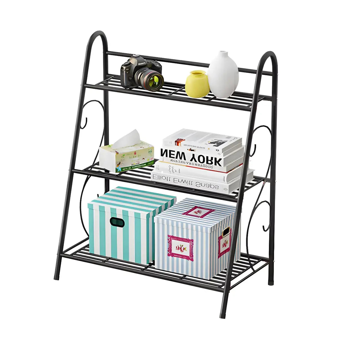 Waterproof Multi-Tiered Metal White Display Plant Stand Image - 16