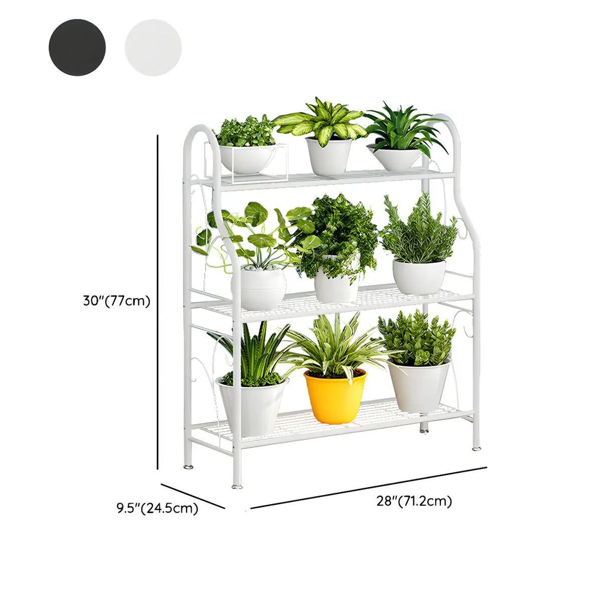 Waterproof Multi-Tiered Metal White Display Plant Stand Image - 20