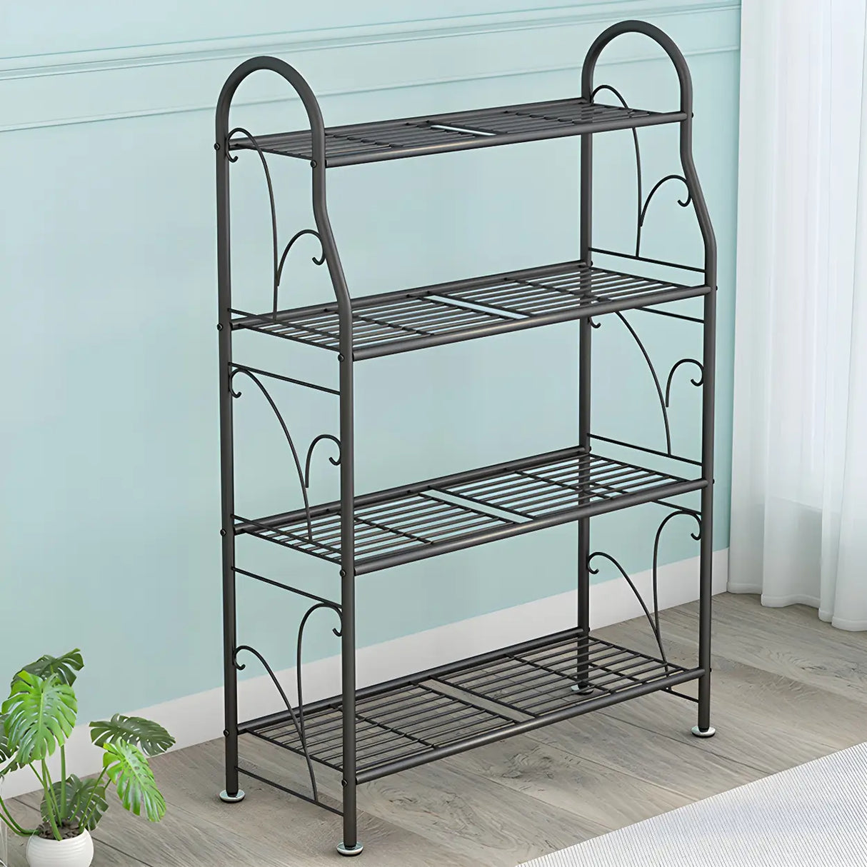 Waterproof Multi-Tiered Metal White Display Plant Stand Image - 7