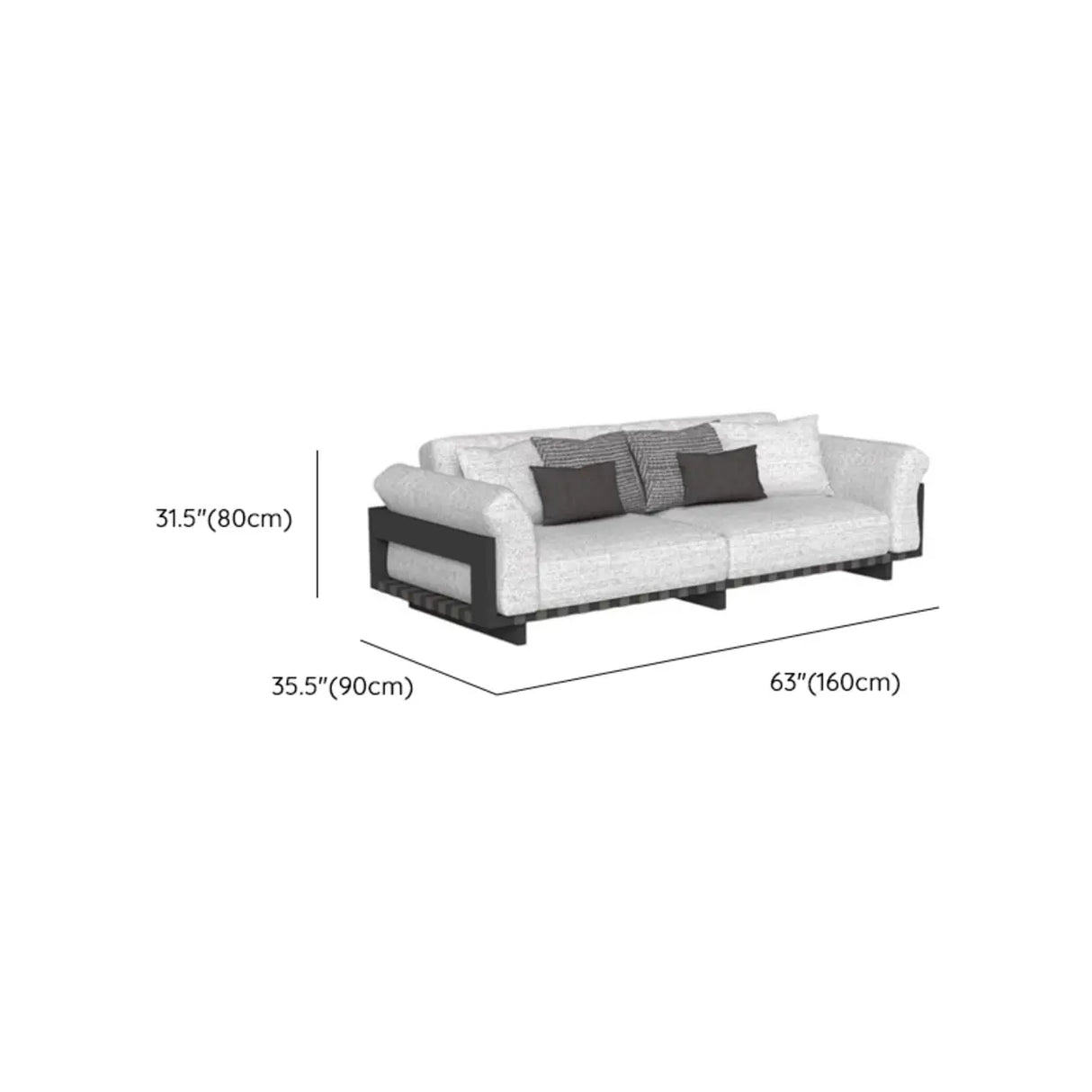 Waterproof Outdoor Armchair Alloy Frame Chalk Cushions Sofa Image - 12