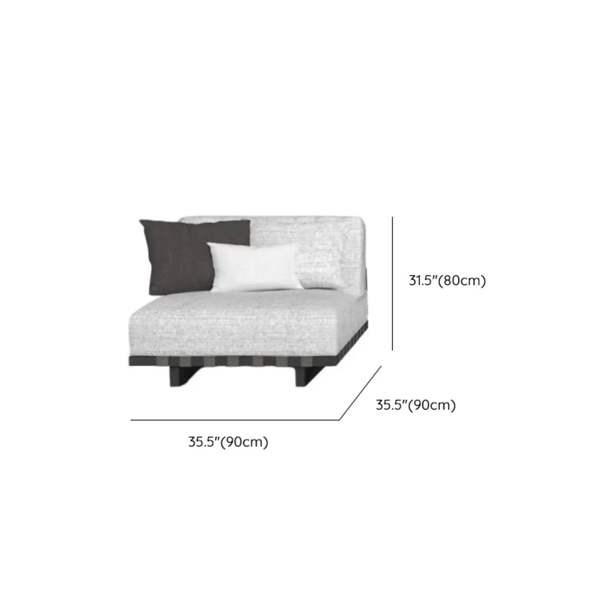 Waterproof Outdoor Armchair Alloy Frame Chalk Cushions Sofa Image - 14