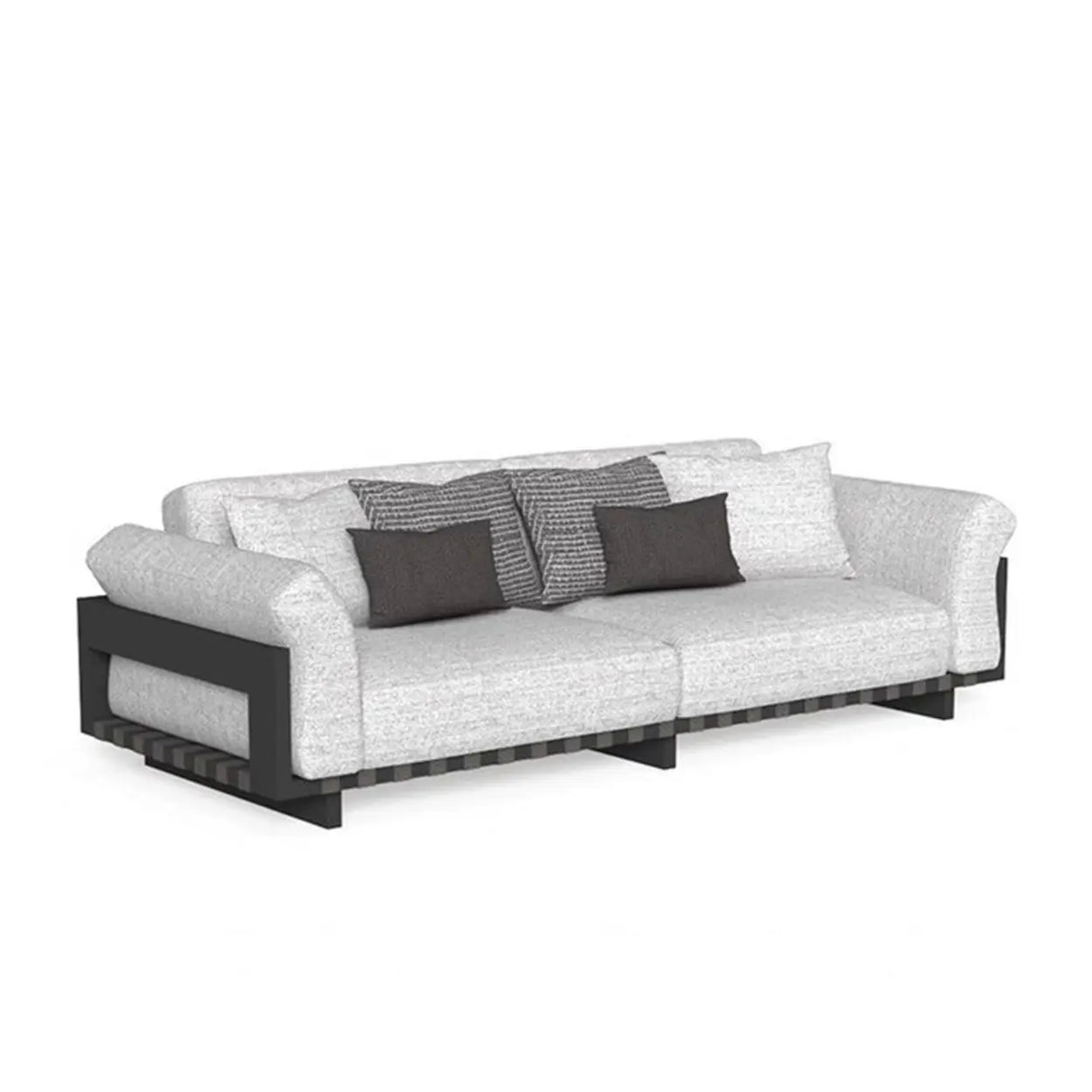 Waterproof Outdoor Armchair Alloy Frame Chalk Cushions Sofa Image - 2